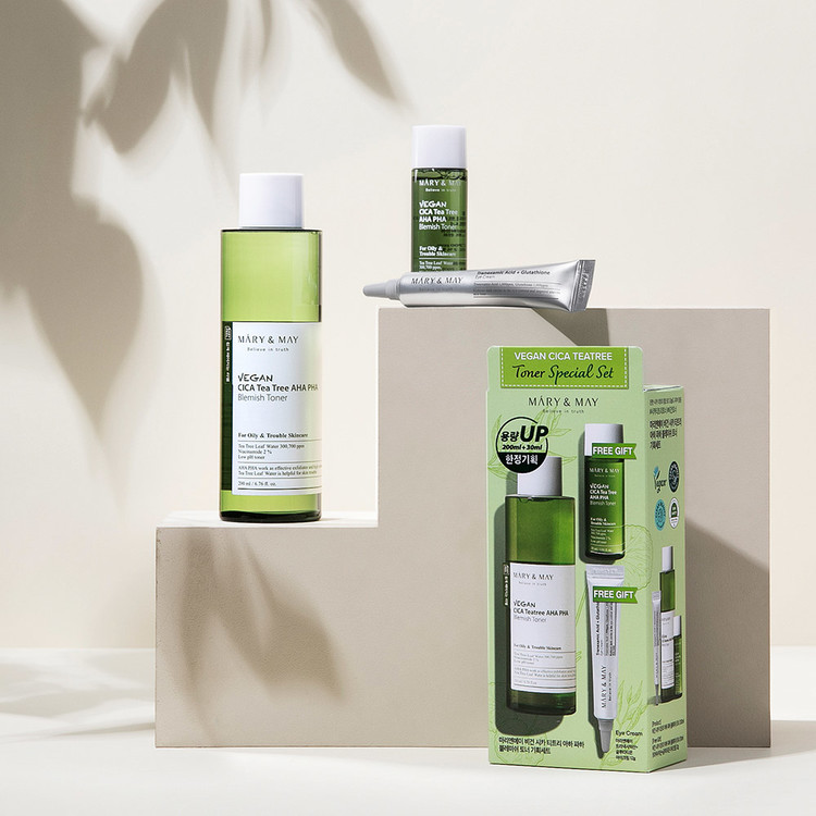 IMG_20260506_124224 ست ضد جوش و لک تونر و دور چشم مری اند می Mary&May Vegan CICA Tea Tree Toner Special Set - تصویر 1